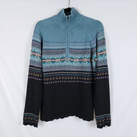 Eddie Bauer Collectibles Womens Cardigan Angora Fair Isle Beaded Nordic Size M - Picture 1 of 11